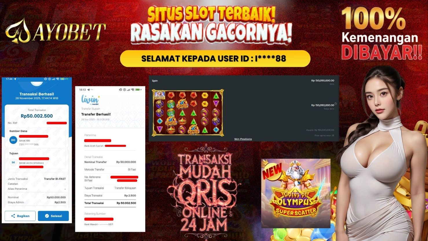 AYOBET JACKPOT SLOT GATES OF OLYMPUS SUPER SCATTER